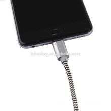 2017 cable de nylon del tipo C USB del ODM del OEM para el cable de Samsung S7 Android USB